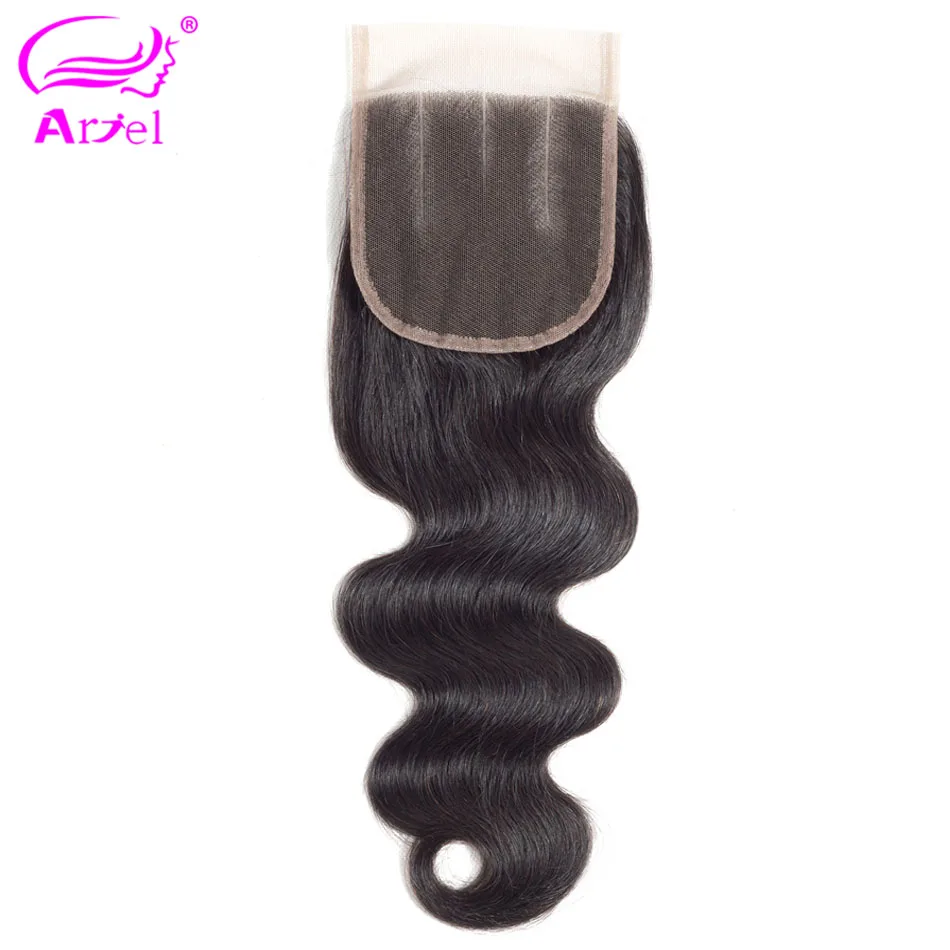 Ариэль бразильские человеческие волосы, закрывающие волну тела 4*4, кружева, 8-22 дюймов, натуральный цвет, не завитые здоровые волосы