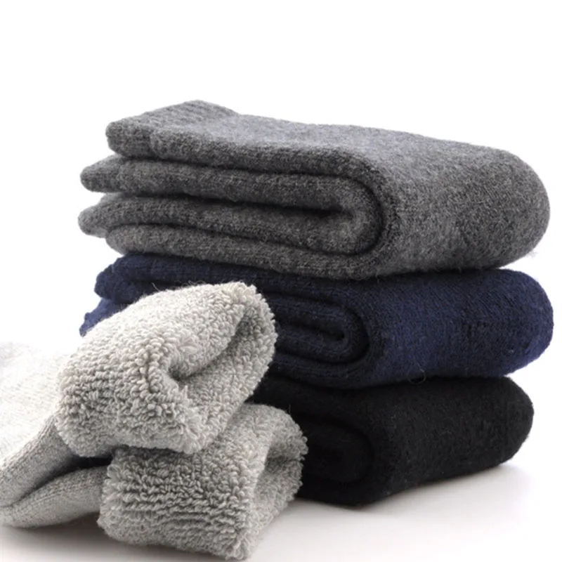 

3 Pairs Men Socks Winter Durable Canada 30 Degrees Below Zero Resist Cold Wool Socks Men Thicken Pile Casual Fashion Calcetines