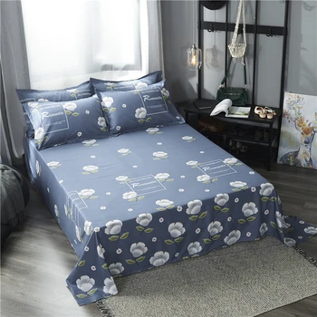 

Aloe Cotton Bedding Set 1Pcs Bed Sheet Flat Bed Sheet Plain Printed for Single/ Double Bed Twin Queen King Students' Dormitories