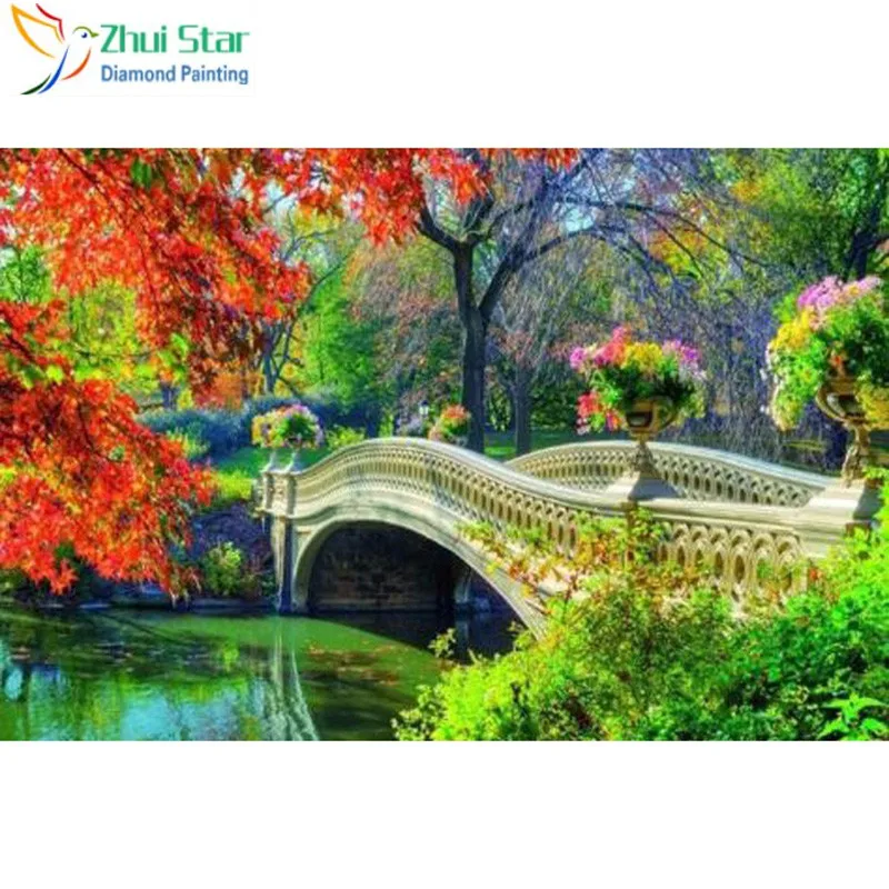Full Square 5D DIY Diamond Painting &quot bridge&quot Embroidery Cross Stitch Mosaic Home Decor Gif CJ6 | Дом и сад