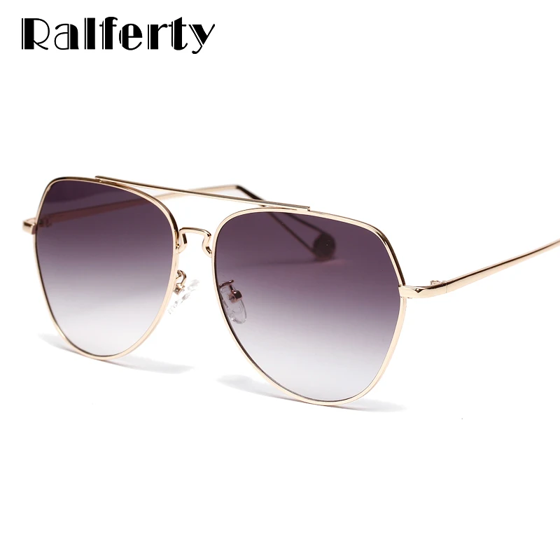 

Ralferty Women Sunglasses Oversized Gradient Sun Glasses For Women UV400 Metal Gray Lens Hip Young Eyewear Accessories W813032