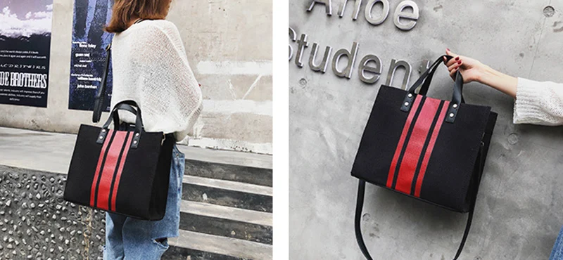 Women Patchwork Handbag INS Popular Female Holiday Canvas Bag Large Lady Korean Shopping Shoulder Bag Beach Fashion Bolsa SS7336 (15)