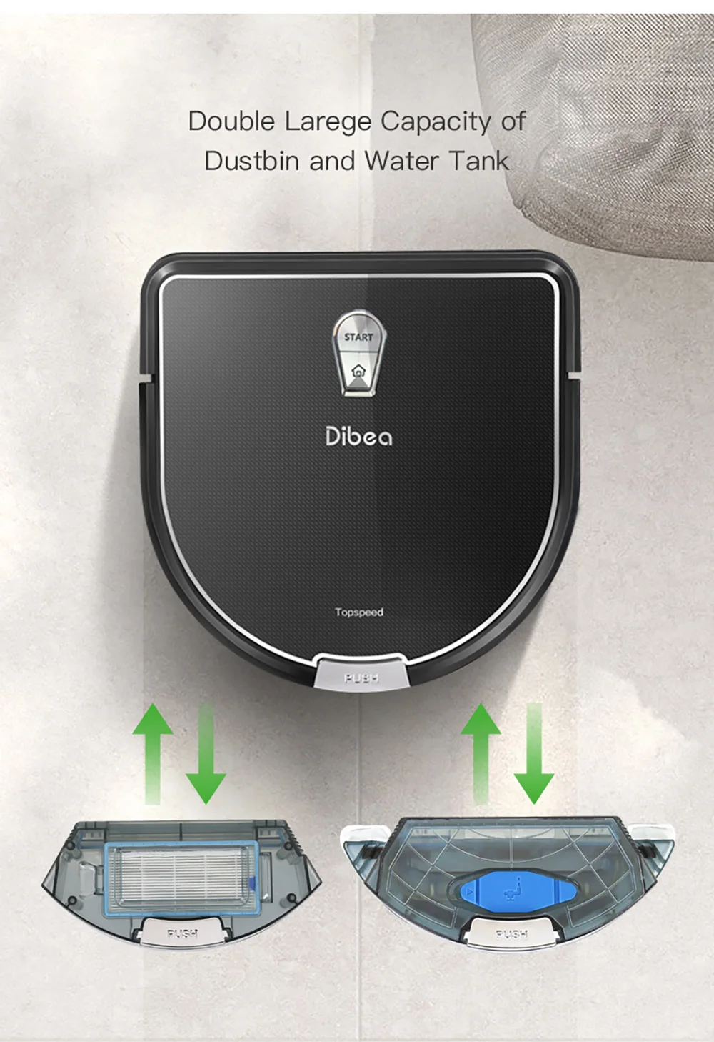  Dibea D960 Robot Vacuum Cleaner Smart With Wet Mopping Robot Aspirador With Edge Cleaning Technolog - 32838040741