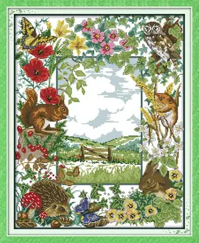 

Animal house DMC Cross Stitch In 11CT 14CT Needlework Counted Cross stitch Kits For Embroidery a Cross Floss Crafts Home Decor