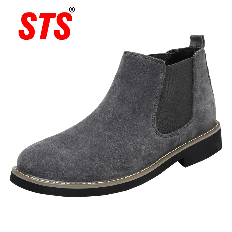 Tanie 2019 zima prawdziwej skóry chelsea Boots kobiety jesień zima botki Bota Masculina Scarpe Uomo Invernali Bottine Homme