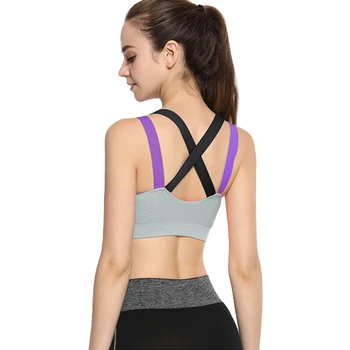 

Cross Strap Back Women Sports Bra Top Push Up Fitness Running Yoga Bra Underwear Quick Dry Padded Shockproof Women Sport Bra