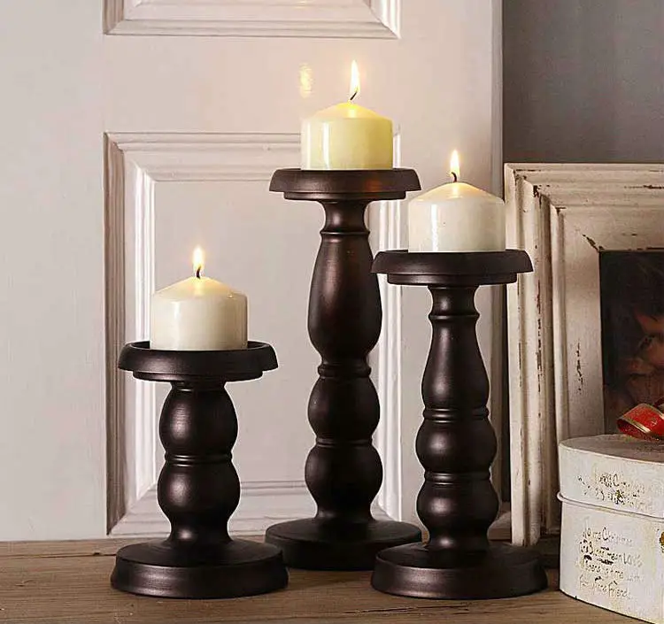 3pcsset Iron Metal Candle Holder Set Pillar Candle Stand For Home Holiday Decoration Retro 