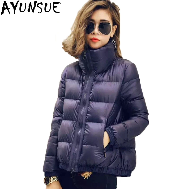 AYUNSUE Женское зимнее пальто короткая теплая Высококачественная Женская пуховая куртка Европейский стиль толстая пуховая парка Doudoune Femme ST349