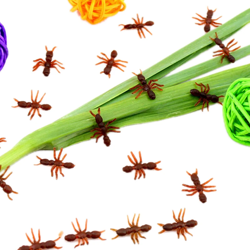 

10PCS Funny Fake Animal Halloween Decoration Props The simulation of ants Cosplay Trick Toys