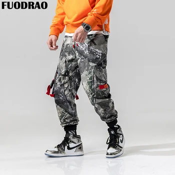 

FUODRAO New Hip Hop Streetwear Camouflage Pants Men Joggers Pants Plus Size 5XL Cargo Pants Pantalon Homme K114