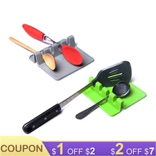 

Silicone Spoon Rest Soup Spoon Holder Stand for Spoon Stove Organizer Tools Cooking Utensils Shelf Kitchen Storage Accessories