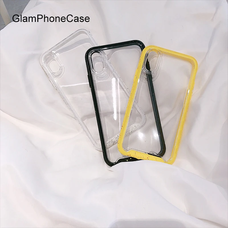 

GlamPhoneCase Solid Color Border Phone Case For iPhone X XS Max XR Hard Case Cover For iPhone 7 8 6 6s Plus Case