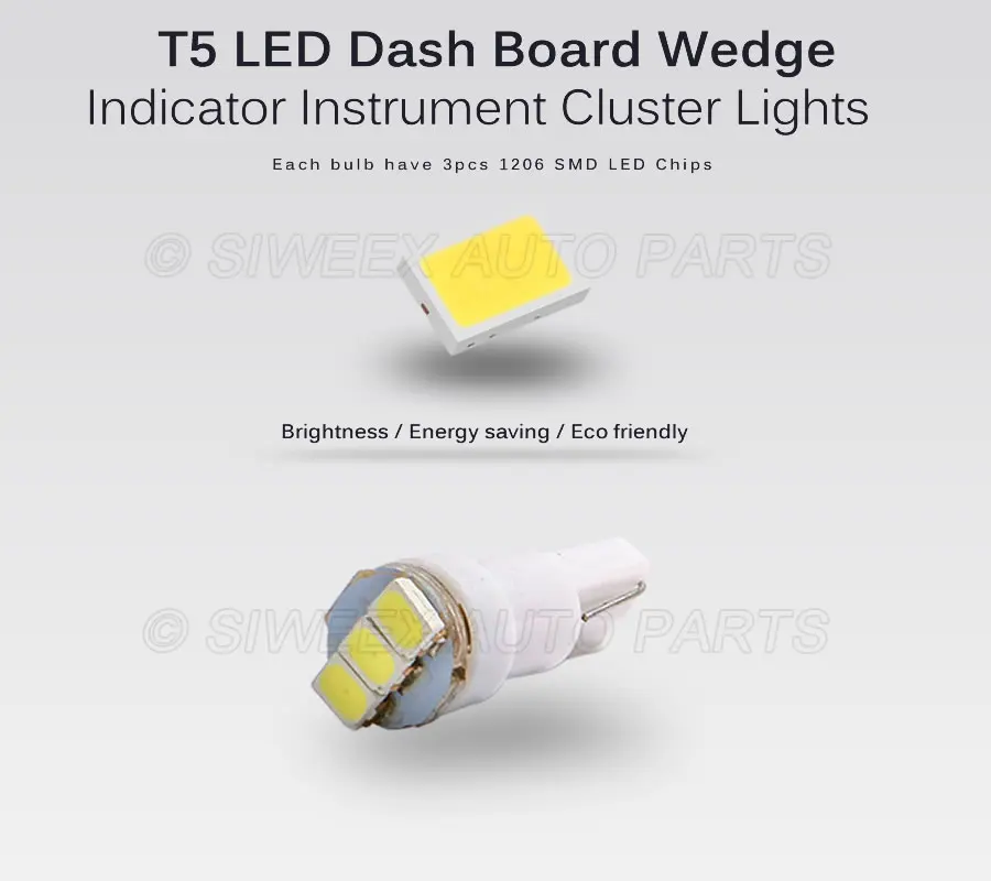 10 шт. T5 1206 SMD 3 машинный гараж из светодиодный приборной панели датчик лампы