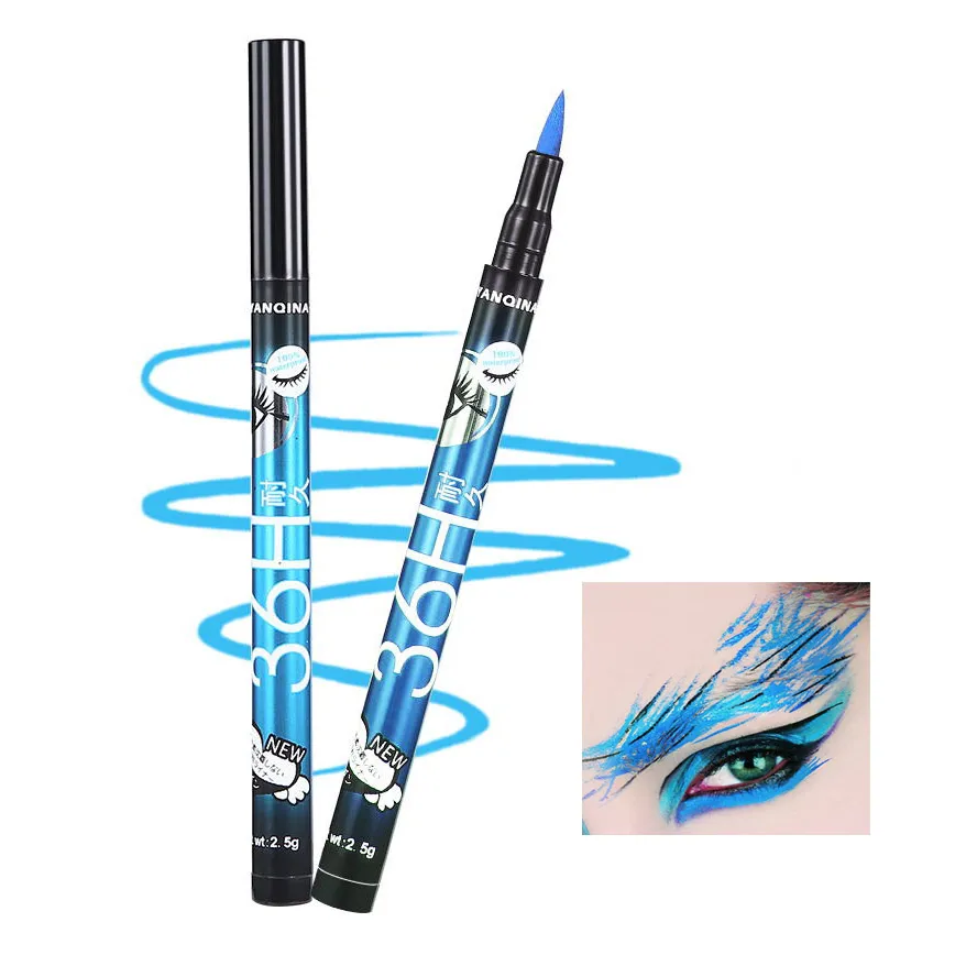 YANQINA Makeup Brand Blue Color Liquid Eyeliner Pencil Women Eye Make