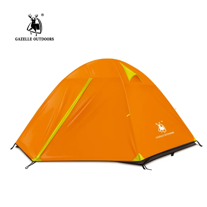 

The emblem of the new three high-end outdoor antelope adhesive aluminum pole tent tent factory riot rain wild hair