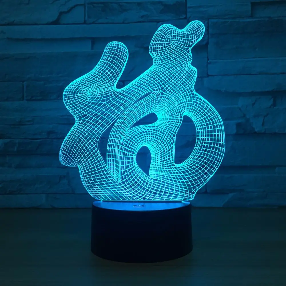 Китайские персонажи благословение фу визуальный 3D светодиодный сенсорный