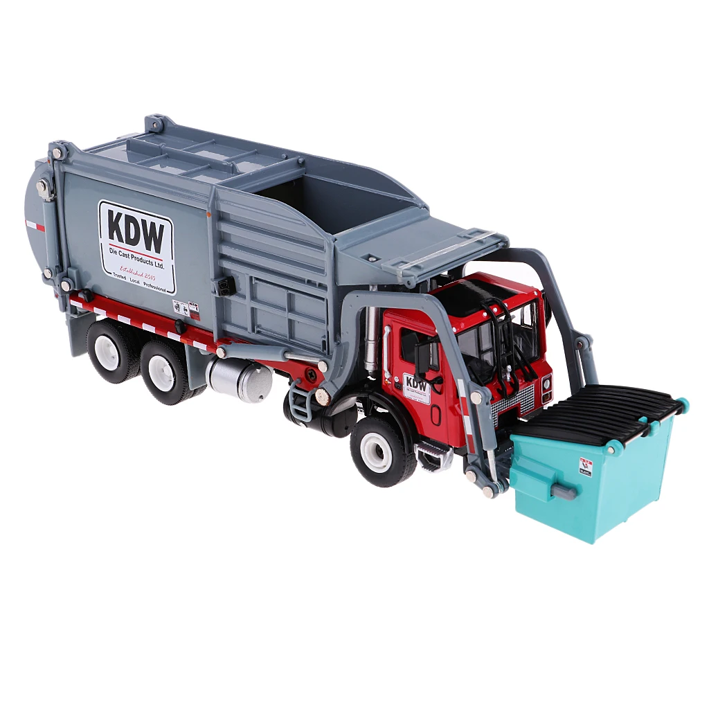 1:24 Diecast Alloy Waste Dump Recycling Transport Rubbish Truck Model Toy