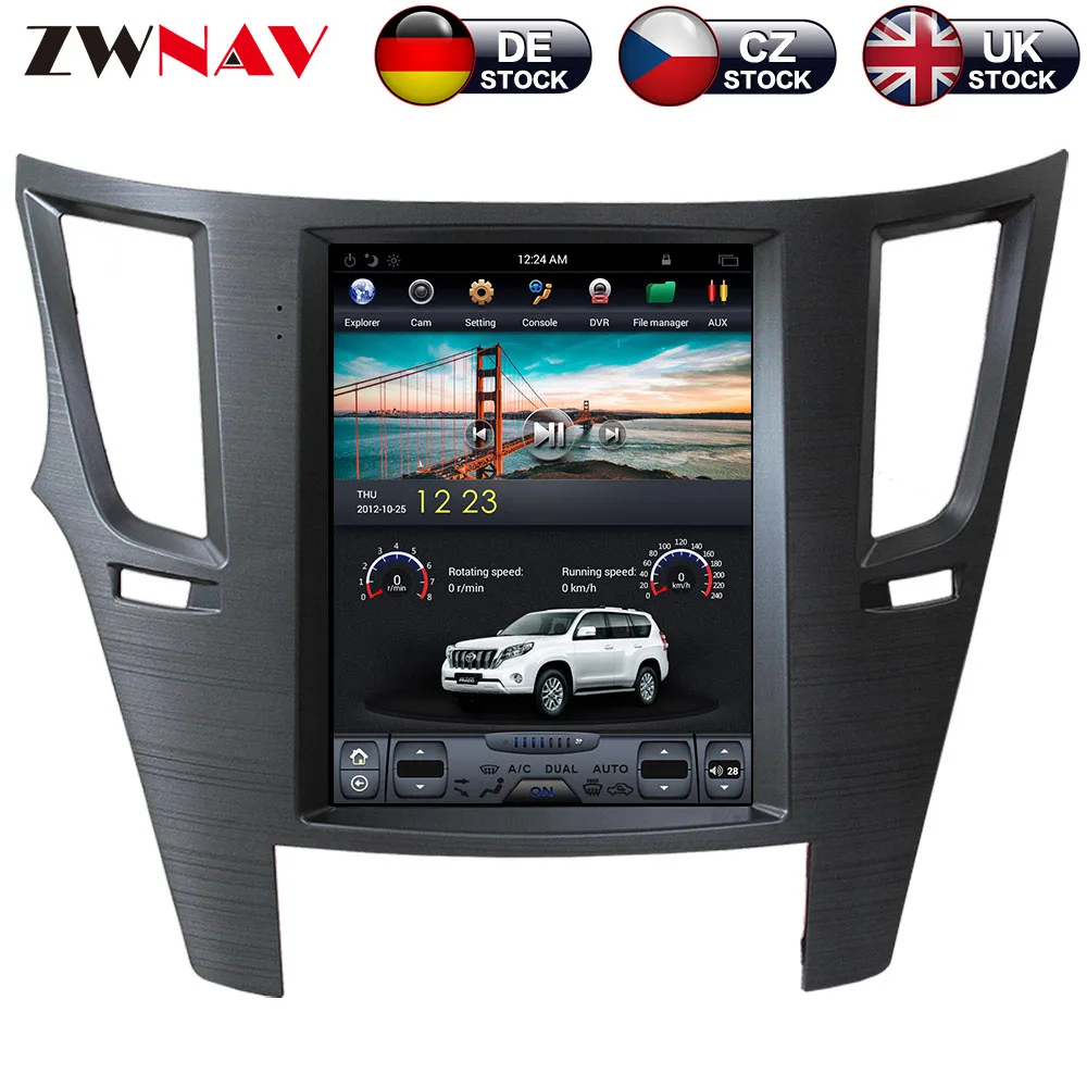 

ZWNVA Tesla Style ISP Screen Android 7.1 No DVD Player GPS Navigation Radio Screen For Subaru Legacy Outback 2009 2010 2012 2014