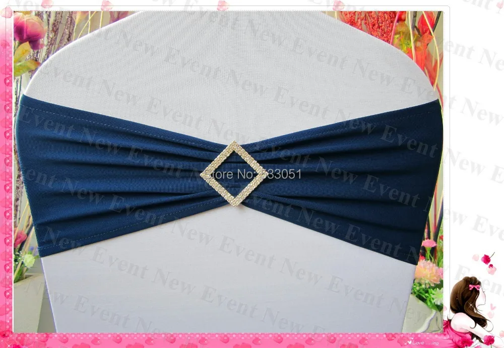 Navy Blue Color Single Layer Lycra Bands/Chair Sashes With Rhombic