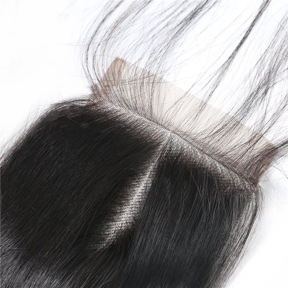 BD волос Кружева Закрытие прямо Бесплатный Часть средняя часть из трех частей закрытие с ребенком волос бразильского Remy натуральные волосы натуральный Цвет