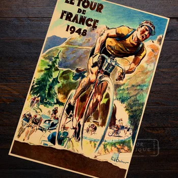 

Le Cycle Racing Exercise Sports Classic Retro Vintage Kraft Poster Canvas DIY Wall Canvas Sticker Home Bar Poster Decor Gi
