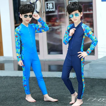 

Sbart 2018 New Long Sleeve One Piece Boy Rash Guard for Children Quick-dry Fullbody Swimsuit for Swimming Snorkeling Surfing
