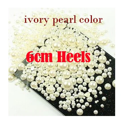 Изумительная элегантная обувь цвета слоновой кости и жемчужного цвета для выпускного бала свадебная обувь по заказу туфли-лодочки на день рождения - Цвет: Ivory 6cm Heels