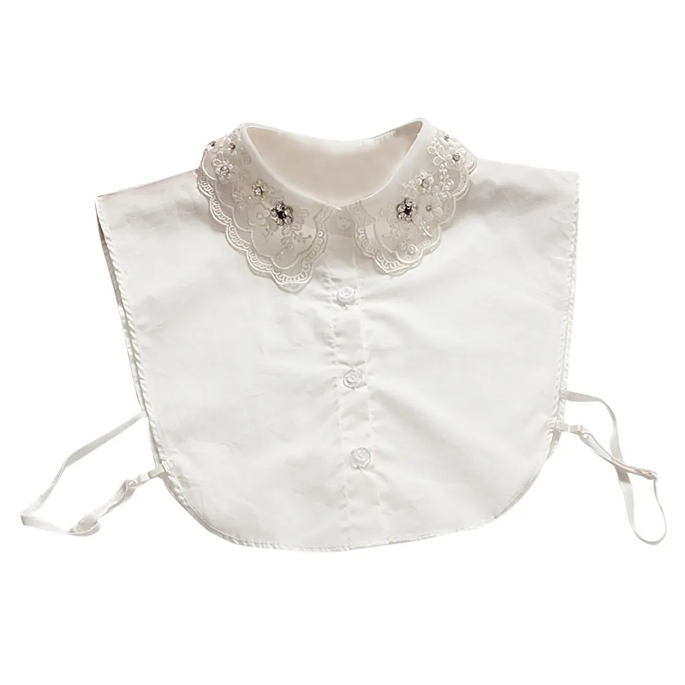 Able New Fashion Water Drill Crystal Women White Shirt False Collar Necklace Chiffon Tip Collar Fake Collar Women Blouse #h2z1 A Great Variety Of Models Women's Clothing
