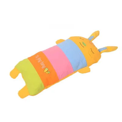 Милая подушка с животными, мягкая Автомобильная детская подушка, складная детская кровать, детская подушка для кроватки, Детская переносная люлька, Комплект постельного белья - Цвет: Светло-желтый