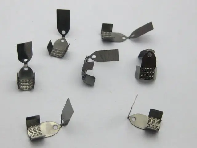 200 Gunmetal Обжимные бусины концевые колпачки с язычком 11x6мм | Украшения и аксессуары