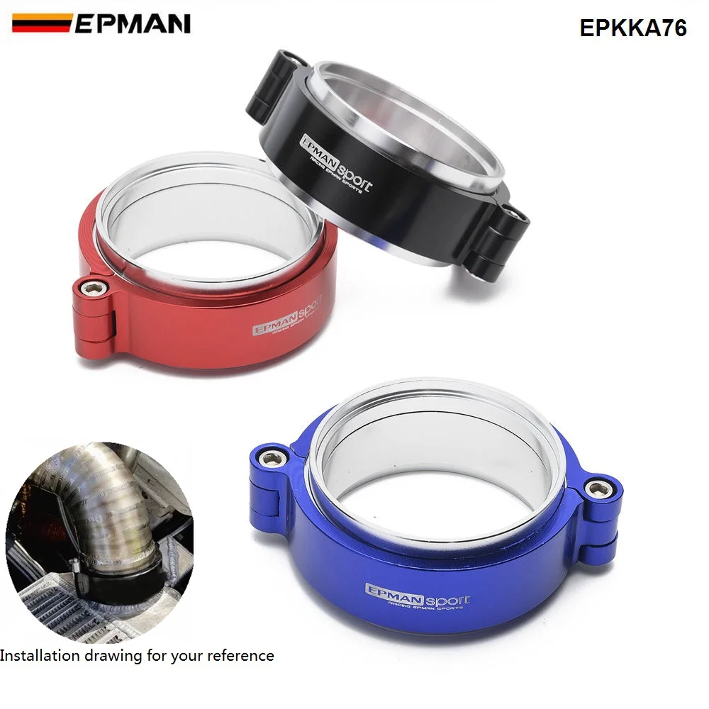 Epman HD вытяжной V-band зажим w Фланцевая система Assenbly анодированный зажим для " OD Turbo Dump Pipe EPKKA76