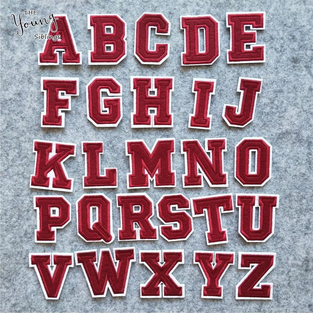 

1PCS Mixture Letter A-Z Iron On Patch DIY embroidered Applique Clothing Sewing thermo-stickers Cute Cartoon Badges Accessories