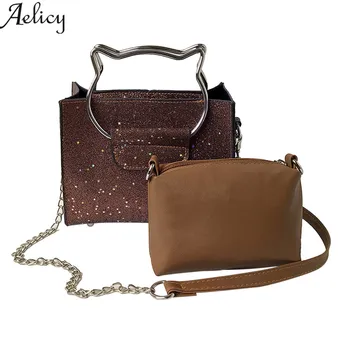 

Aelicy Shoulder Bag+Clutch Wallet Cute Cat Handle Leather Crossbody Women Handbag dropship new 2020 hot SALE bolsa feminina SAC