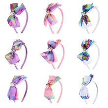 100 шт., милая папка для волос, повязка для волос для девочек, головной убор ручной работы, единорог, ребро с " бантом, Детская повязка на голову, праздничная вечеринка