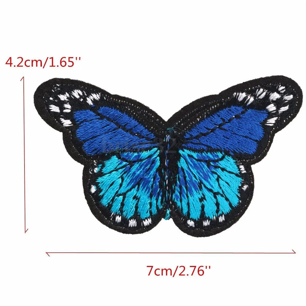 10 шт. Вышивка Бабочка пришить хлопок патч значок вышитая ткань аппликация DIY наклейки на одежду