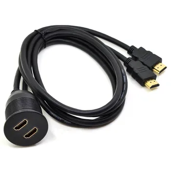 

3FT 2 Ports Dual HDMI Extension AUX Flush Mount Car Mount Extension Cable for Car Truck Boat Trailer Dashboard Panel 1m