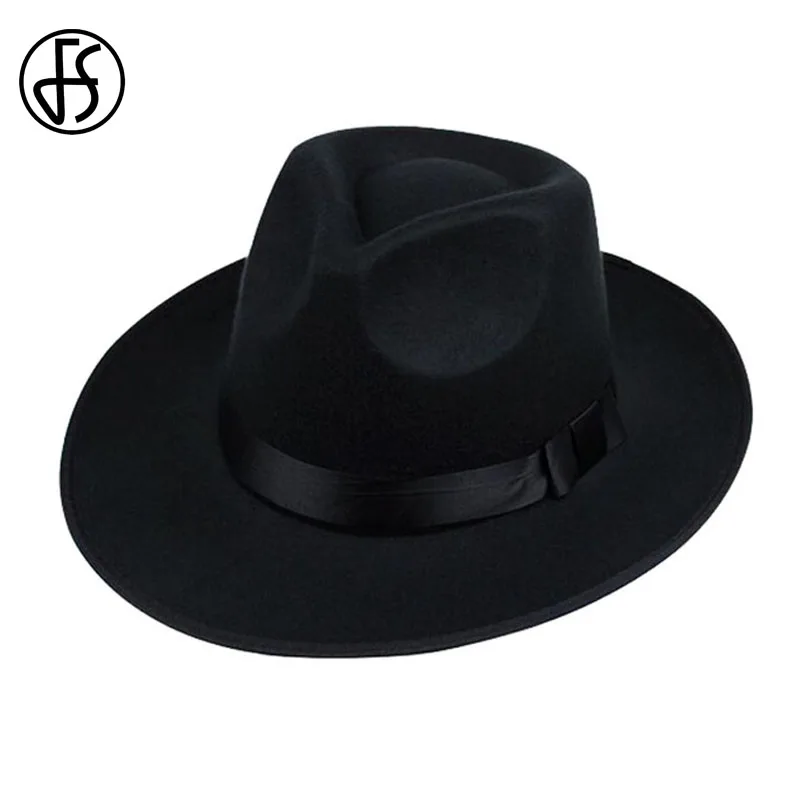 Cappello fedora vero vintage nero da uomo doppia forma