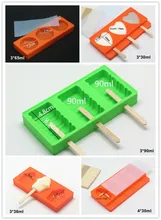 Neue Ankunft Eis Werkzeuge Silikon Eiscreme-form Mit Deckel eis Gitter 5 Formen Farbe zufällig Freies 50 Holz Sticks