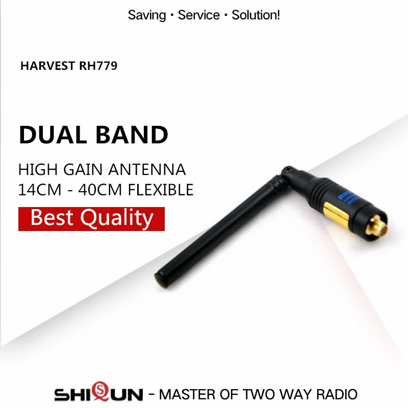 

Best Retractable Antenna RH779 High Gain Dual Band UHF VHF Antenna for Kenwood BaoFeng UV-9R UV-82 Quansheng TG-UV2 Plus SMA-F