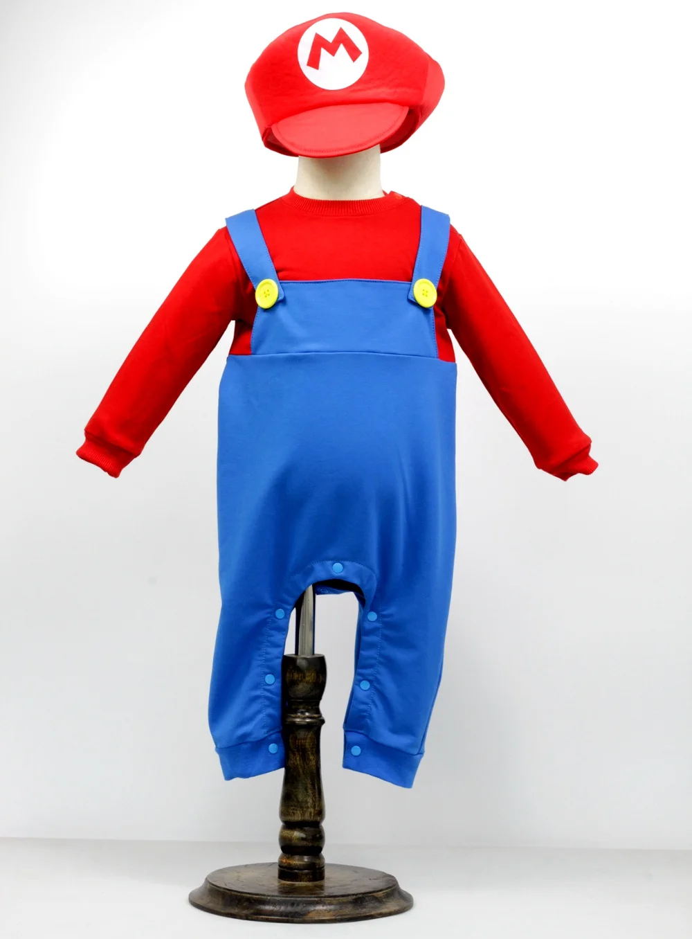 

Baby Mario Romper+hat jumpsuit Costume toddllers Cosplay Costume Halloween Costume