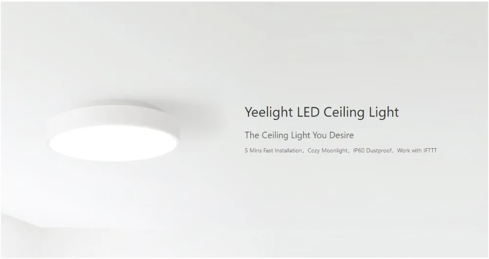 Xiao mi jia Yee светильник, умный потолочный светильник, пульт дистанционного управления mi APP, Wi-Fi, Bluetooth, умный светодиодный, цветной, IP60, пылезащитный, домашний комплект