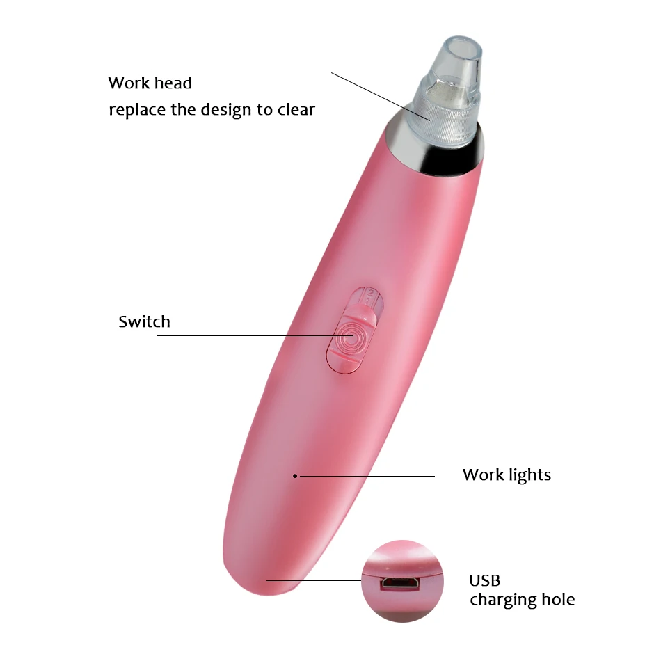 Профессиональный USB вакуумный аппарат для очистки пор, удаления черных точек, уход за кожей лица