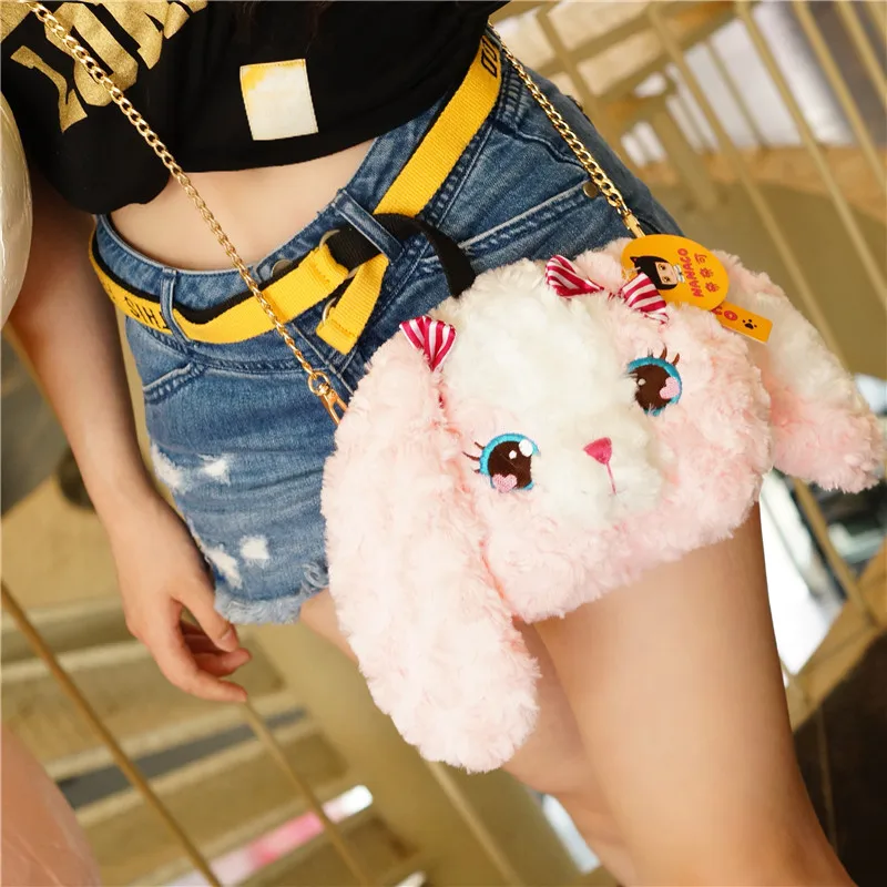 

1pc 20cm Sweet Cute Rabbit/Bear Dolls Plush Classical backpacks shoulder bag Stuffed toy Birthday Gifts for Children and Girls