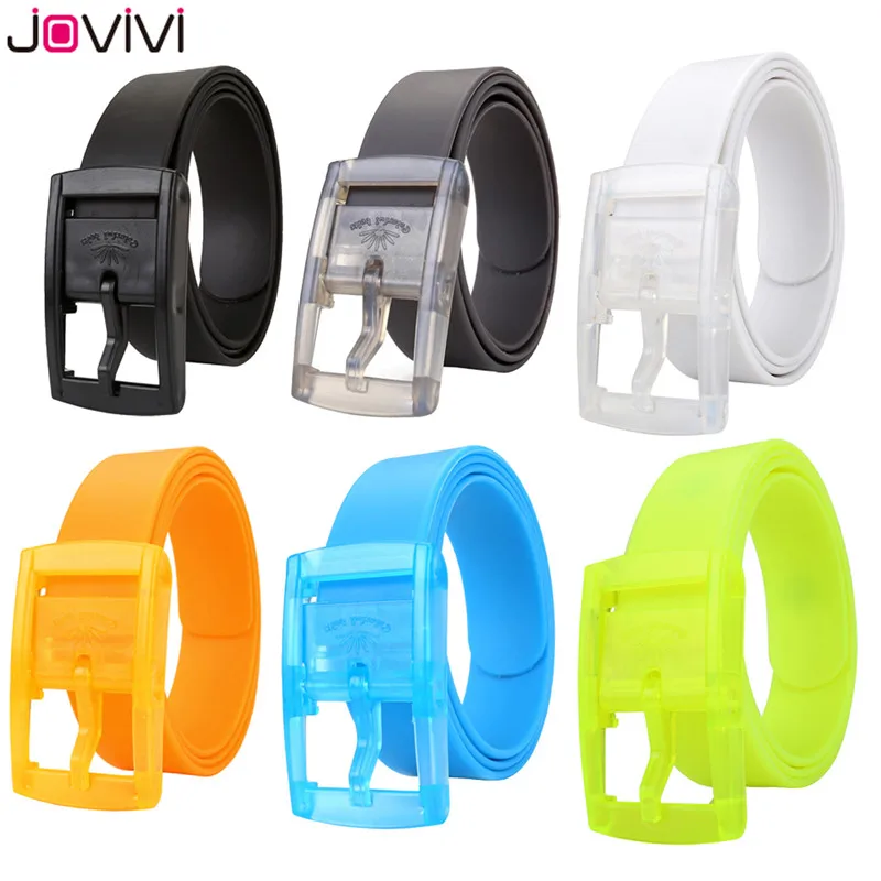 Jovivi 1pc Unisex Rubber Golf Pants Belts for Men Adjustable Cut-to-fit Waterproof Plastic Prevent Allergy Belt Fashionable Belt