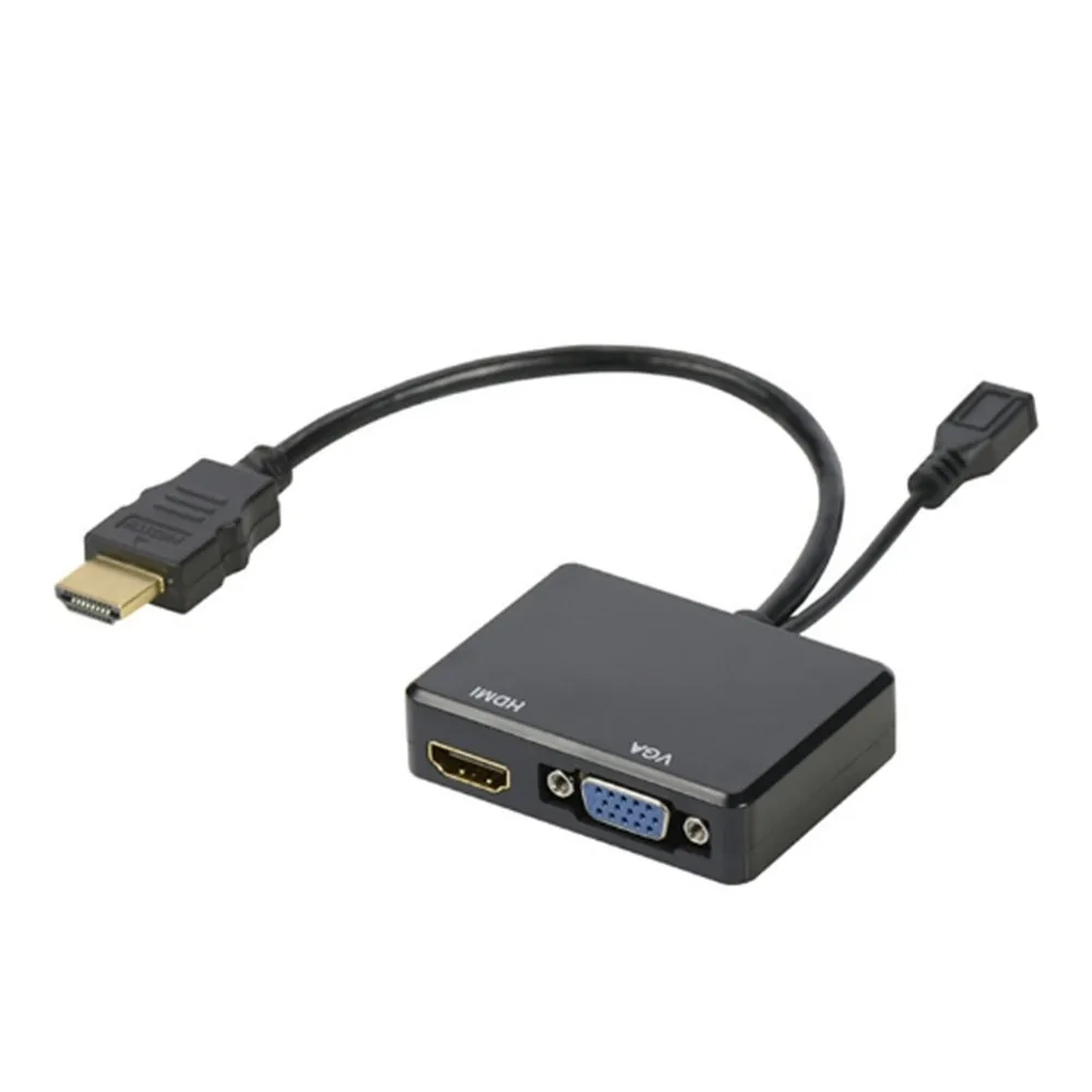 HDMI к Hdmi VGA конвертер кабель адаптер HD1080P 1x2 Аудио Видео сплиттер USB разъем питания
