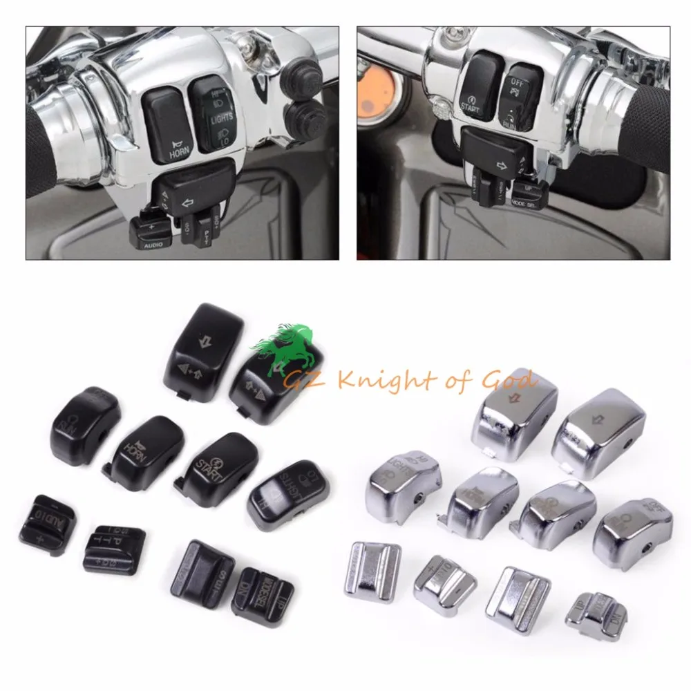 10 Pcs Hand Control Switch Housing Buttons Caps For Harley Touring