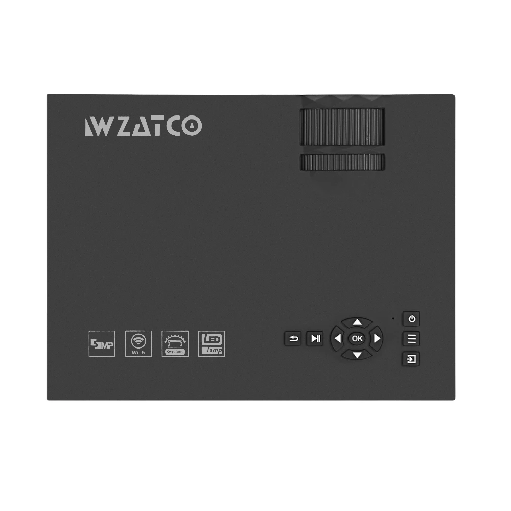 WZATCO UC46 Wireless to Windows IOS Android OS Phone Tablet PC Wifi-Display 1080P 3D Video LCD Digital HDMI LED HD Projector