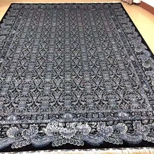 9,1 'x12. 3 'черный цветок Восточный ручной работы молитвенный уголок ковер Дубай