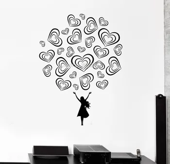 

New Fashion Wall Decal Teen Girl Love Romance Beautiful Decal Bedroom Decor Vinyl DIY Removable Stickers Modern Art Mural LA435