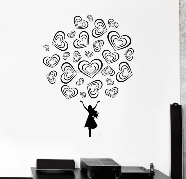 new fashion wall decal teen girl love romance beautiful decal